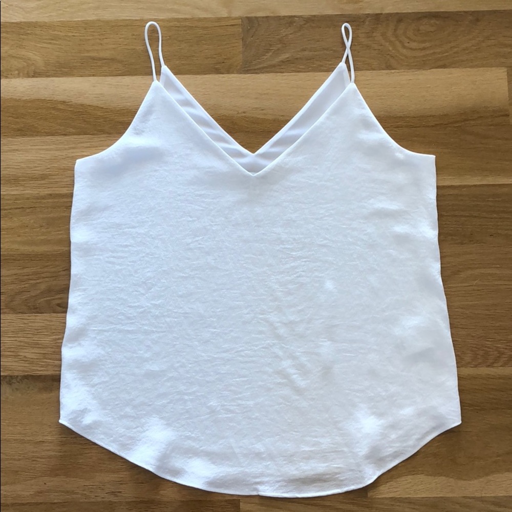 EXPRESS downtown v-neck cami (pure white)
